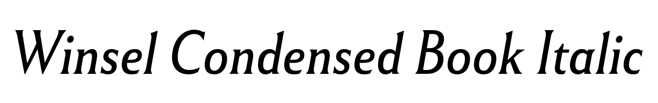 Winsel Condensed Book Italic